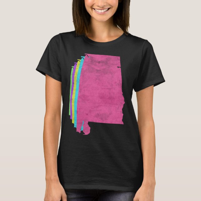 Alabama USA 80s Colors 1980s T-Shirt (Front)