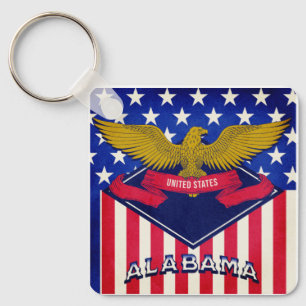 Alabama USA Flag  Keychain