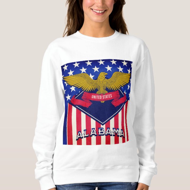 Alabama USA Flag  Sweatshirt (Front)
