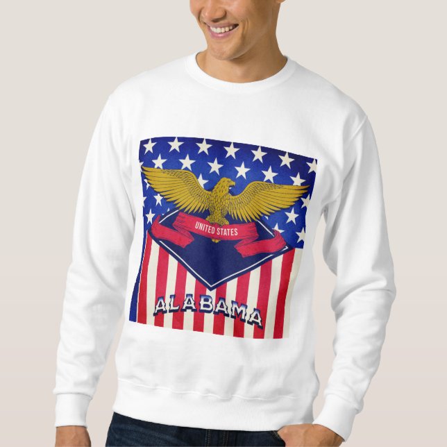 Alabama USA Flag  Sweatshirt (Front)