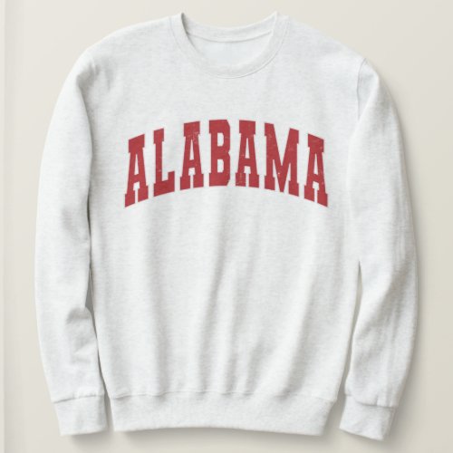 Alabama Vintage College Style Red Text Sweatshirt