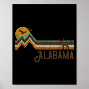 Alabama Vintage Men Women 70s Illustration Poster