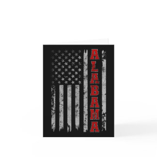 Alabama - Vintage Patriotic Usa Flag Football Seas Card