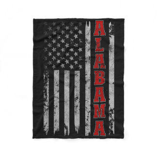 Alabama - Vintage Patriotic Usa Flag Football Seas Fleece Blanket
