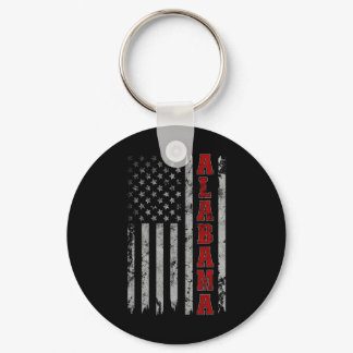Alabama - Vintage Patriotic Usa Flag Football Seas Keychain