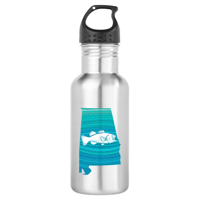 Alabama Wave Fishing Stainless Steel Water Bottle (Front)