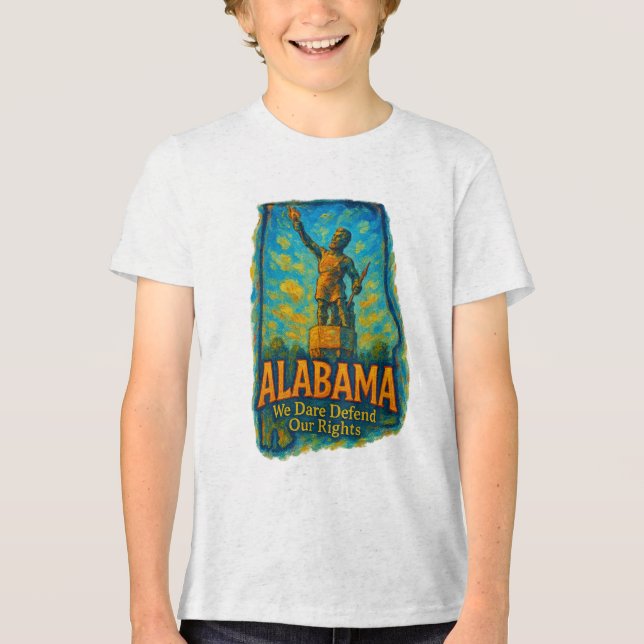 Alabama “We Dare Defend Our Rights” T-Shirt Tri-Blend Shirt (Front)