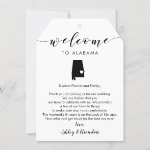 Alabama Wedding Welcome Tag, Letter Itinerary