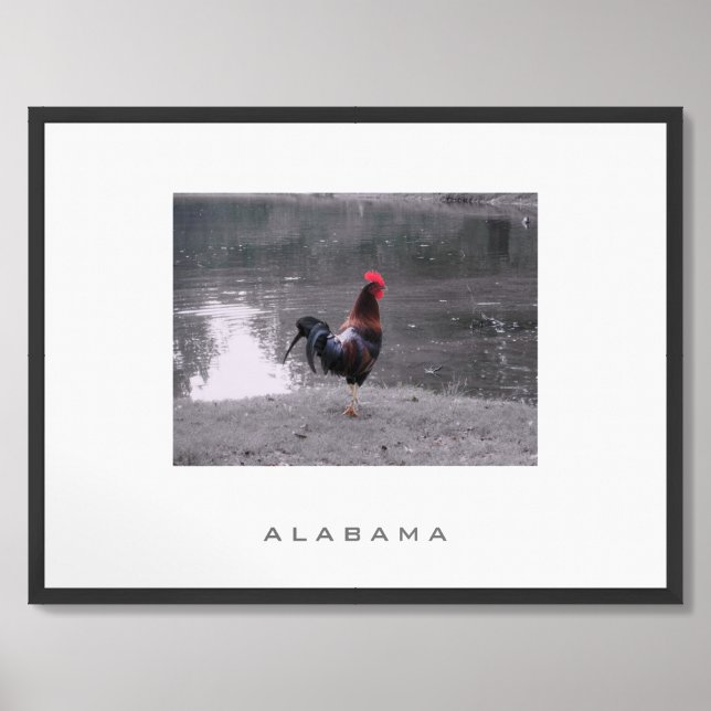 Alabama Wildlife Travel Poster (Framed Front)