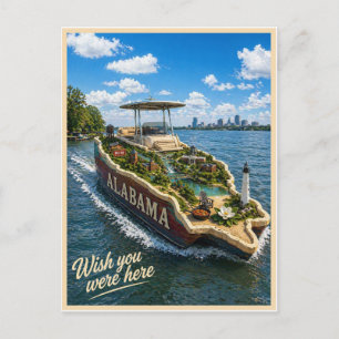 Alabama Wish You Were Here State Series Postcard