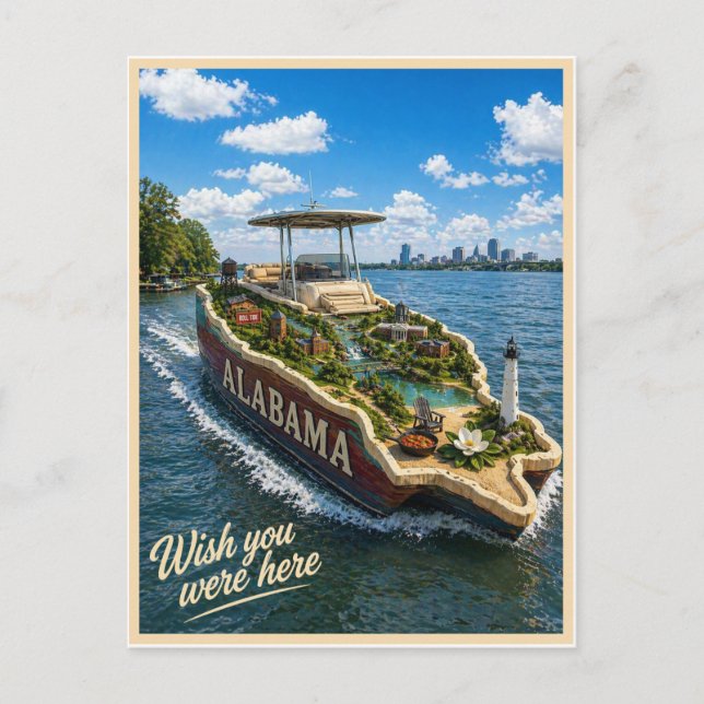 Alabama | Wish You Were Here | State Series Postcard (Front)