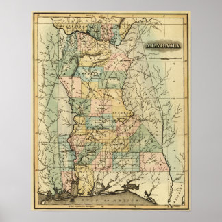 AlabamaPanoramic MapAlabama Poster