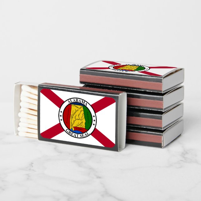 Alabamian Flag & Seal, Flag of Alabama Matchboxes (Stacked)