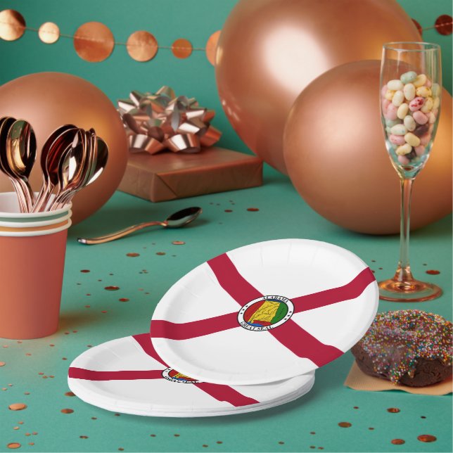 Alabamian Flag & Seal, Flag of Alabama Paper Plates (Multi)