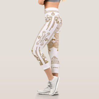 ”Alabaster” Art Nouveau Capri Leggings