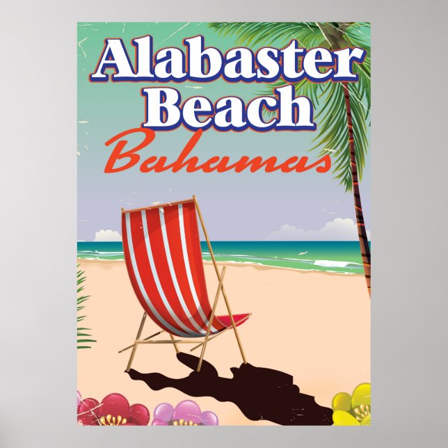 Alabaster Beach Bahamas travel poster (Front)