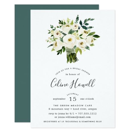 Alabaster Bouquet Bridal Shower Invitation