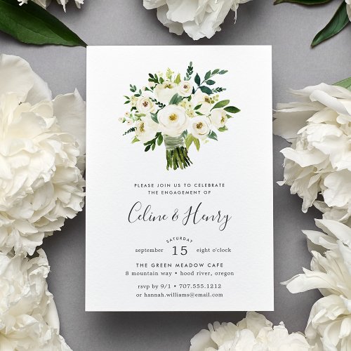 Alabaster Bouquet Engagement Party Invitation