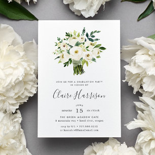 Alabaster Bouquet Graduation Party Invitation