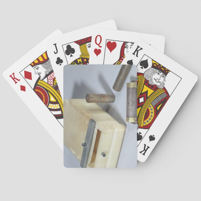 Alabaster box and bronze and silver seal cylinders poker cards (Back)