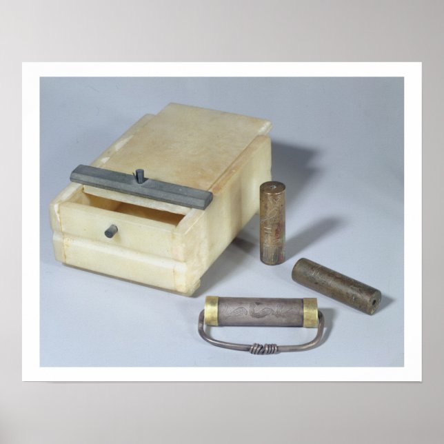 Alabaster box and bronze and silver seal cylinders poster (Front)