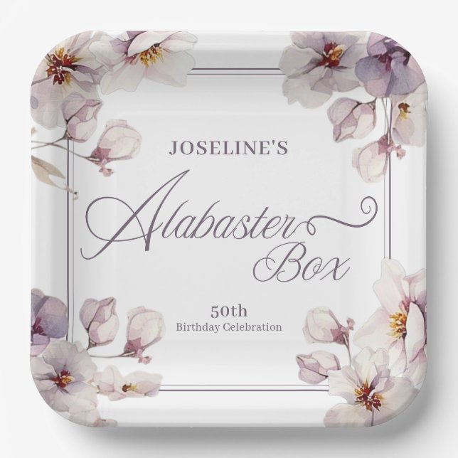Alabaster Box Birthday  Paper Plates (Front)