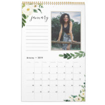 Alabaster Floral | 12 Photo Calendar with Notes Alabaster Floral | 12 Photo Calendar with Notes