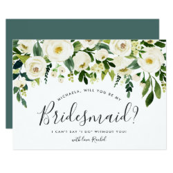 Alabaster Floral Be My Bridesmaid Card