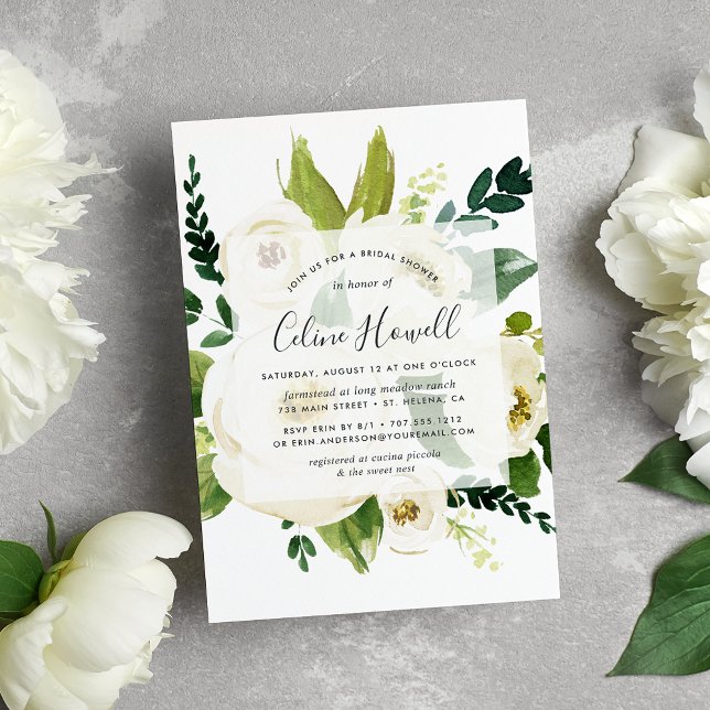 Alabaster Floral Bridal Shower Invitation (Creator Uploaded)