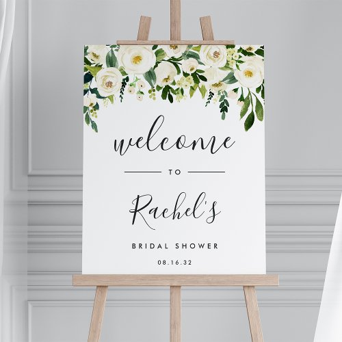 Alabaster Floral Bridal Shower Welcome Sign