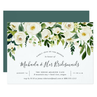 Alabaster Floral Bridesmaids Brunch Invitation