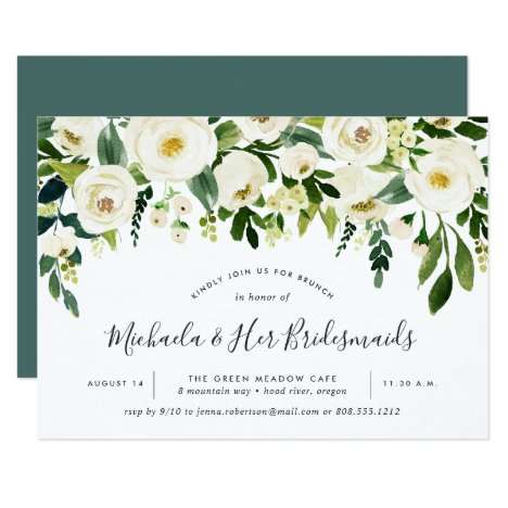 Alabaster Floral Bridesmaids Brunch Invitation