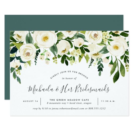 alabaster floral bridesmaids brunch invitation zazzle com