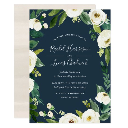 alabaster floral frame wedding invitation zazzle com