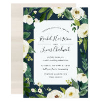 Alabaster Floral Frame Wedding Invitation