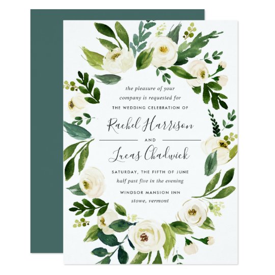 alabaster floral frame wedding invitation zazzle com