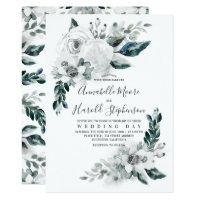 Alabaster Floral Greenery | Watercolor Wedding Card