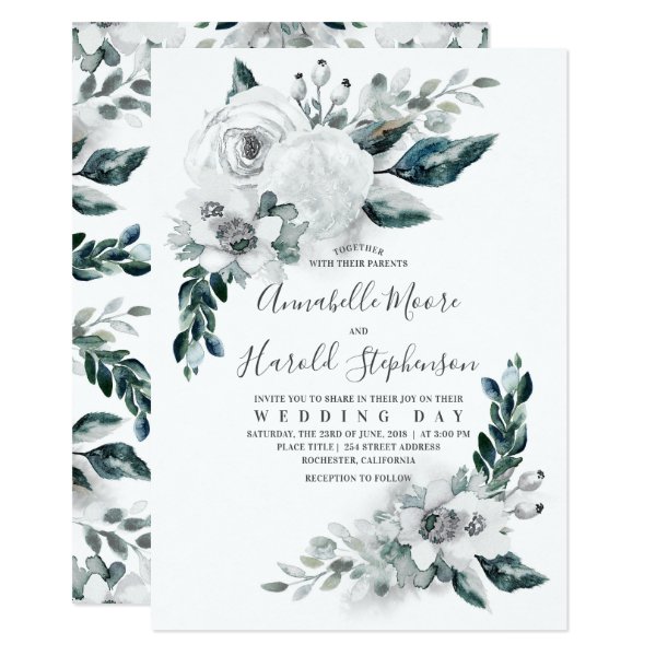 256028492535908600 Alabaster Floral Greenery | Watercolor Wedding Invitation