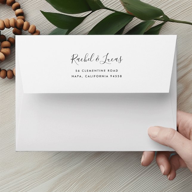 Alabaster Floral Pre-Printed Return Address 5x7 Envelope (Creator Uploaded)