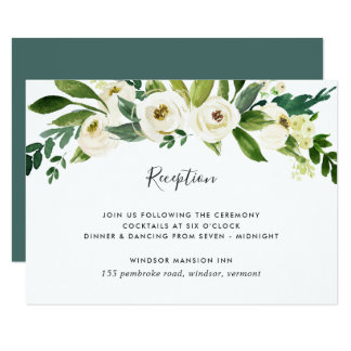 Alabaster Floral Reception Card