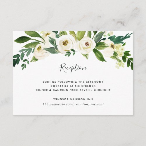 Alabaster Floral Reception Card