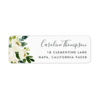 Alabaster Floral Return Address Label
