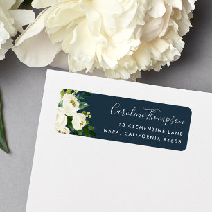 Alabaster Floral Return Address Label