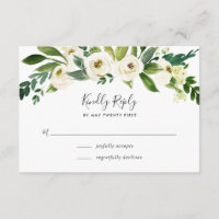 Alabaster Floral RSVP Card