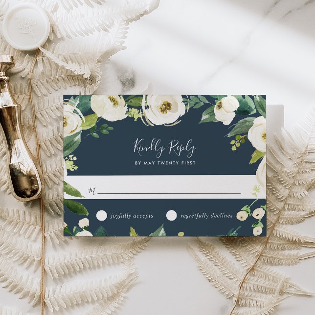 Alabaster Floral RSVP Card (Creator Uploaded)