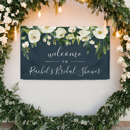 Alabaster Floral Shower Welcome Banner