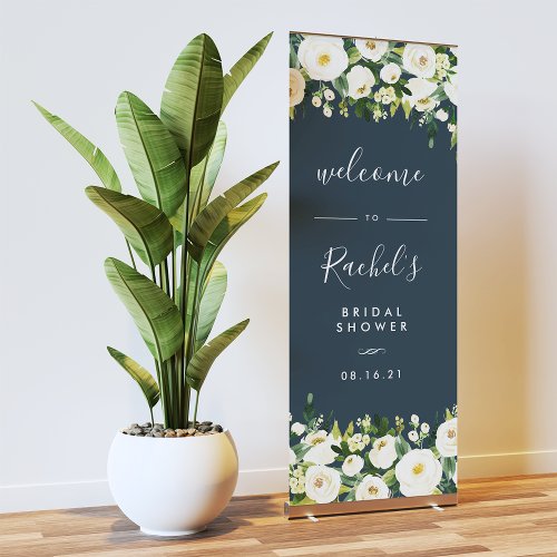 Alabaster Floral Shower Welcome Retractable Banner