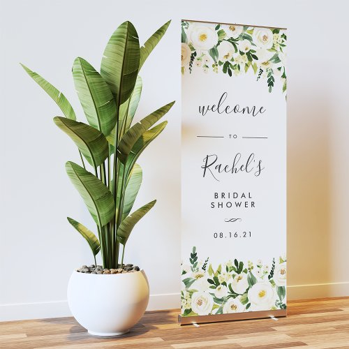 Alabaster Floral Shower Welcome Retractable Banner