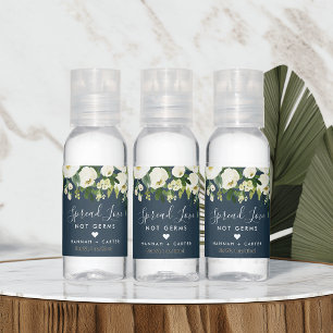 Alabaster Floral   Spread Love, Not Germs Wedding Hand Sanitizer