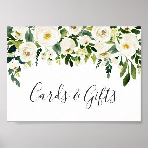 Alabaster Floral Wedding Cards  Gifts Sign